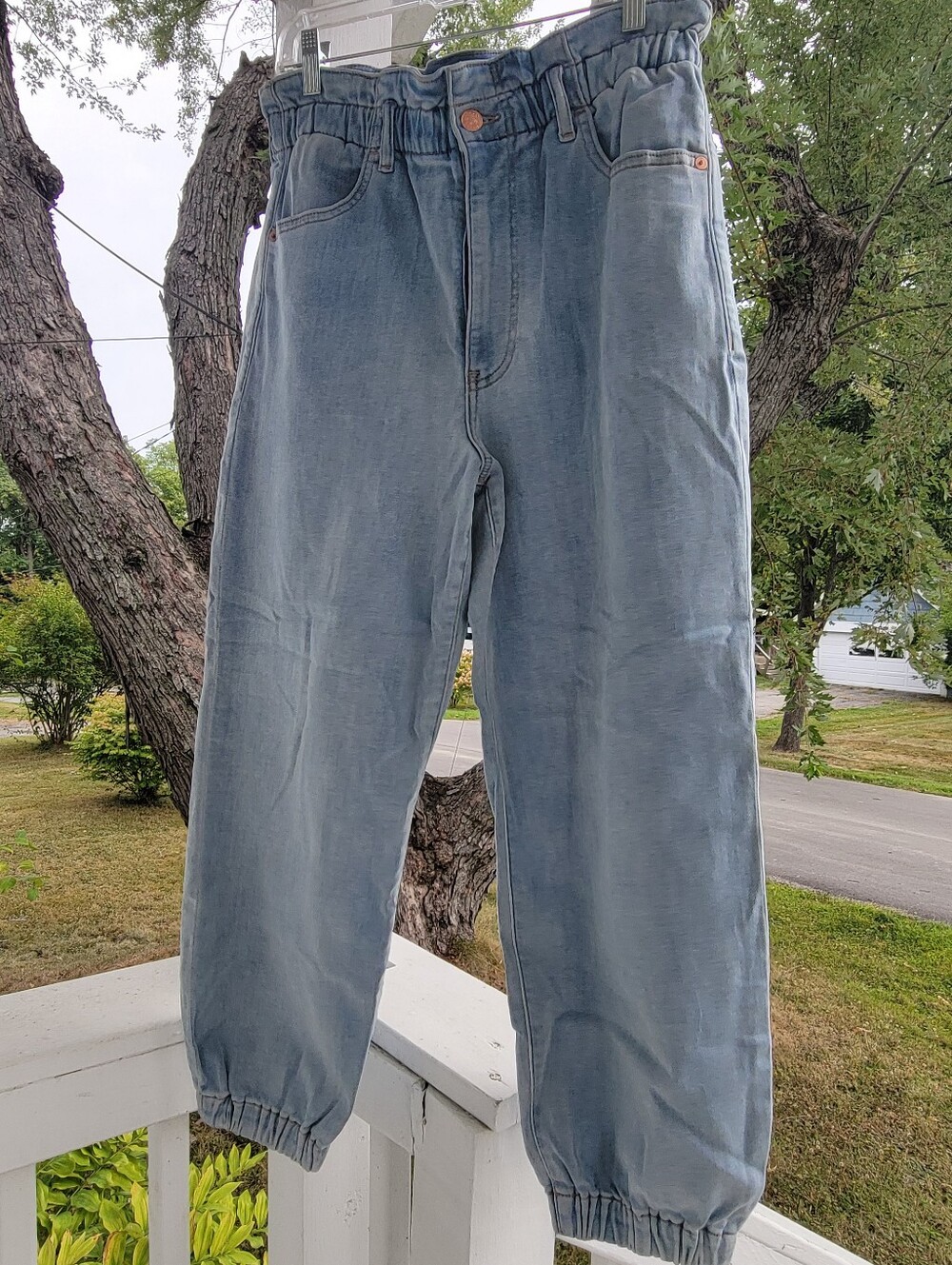 EXPRESS, Womens Jogger, Size- 12S, Color- Light Wash, Stretch